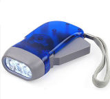 Hand Press No Battery Wind up Crank 3 LED Flashlight Camping Torch for Outdoors