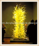 Yellow Blow Glass Sculpture for Home Decoration