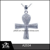 Jrl Large Sterling Silver Cross Pendant Antique 925 Sterling Silver Cross Pendant with Rhodium Plated Wholesale