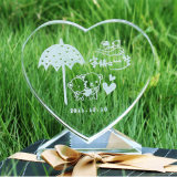 Hot Sale Heart-Shaped Crystal Trophy for Souvenir