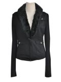 Lady Fashion Coat/Garment/Apparel with Fur Collar (JDLN004)