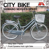 26 Inch Alloy Frame 3 Speed City Bicycle for Lady(