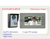 7 Inch Video Door Phone, Waterproof HD Camera, Nigh Vision, 24 Kinds Rings