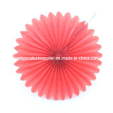 Holiday Decorations Red Tissue Paper Fan