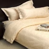 100% Cotton Jacquard Pattern Bedding Set (Beige)