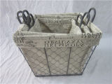 Large Stackable Wire Basket, Set 3 Hometrends 3-Piece Metal Basket Set