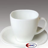 Opal Glassware Square Coffee Cup 210ml + Saucer