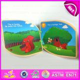 2015 Wooden Kids Learning Book Confirm to En71, Interesting Children Wooden Book, Cartoon Story Wooden Book Learning Toys W12e005