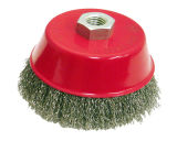 Cup Brush with Nut, Crimped Wire (Competitive Price)