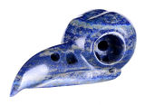 Natural Lapis Lazuli Carved Bird/Raven Skull Pendant Carving #9j42, Crystal Healing
