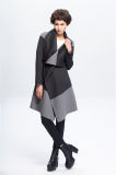 Women's Winter Coat/Double-Faced Two Color-Tone Wool Coat/Cashmere Coat