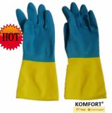 Double Color Safety Work Industrial Latex Glove (JMC-425A)