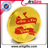 Souvenir Coin Plated Imitation Gold with Red Soft Enamel