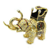 Elephant Shape Metallic Jewelry Box
