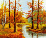 Autumn Landscape Canvas Oil Paintings for Hotel Decor