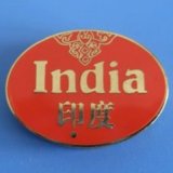 India Soft Enamel Pin Gold Plated Epoxy-Dripping Badge (GZHY-SE-027)