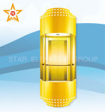 Golden Color Glass Panoramic 13, 10, 8 Person Passenger Elevator