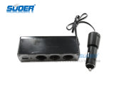 Suoer 12V 5A Car Cigarette Lighter 1 USB 3 Socket Charger Adapter (WF-0306)