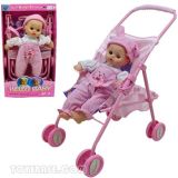 Doll - Baby Doll Buggy Stroller Set with Sound (DDC63063)
