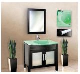 Glass Wash Basin Black Bathroom Fitting Unit Set (GBW021)