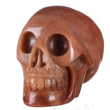 Natural Red Aventurine Carved Skull Carving #7f05, Crystal Healing