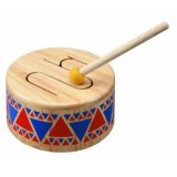 Wooden Toy-Plan Toy Solid Wood Drum (JY0839)