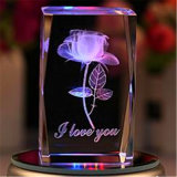 Cube 3D Laser Crystal Block for Holiday Gifts or Souvenir