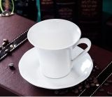 Trumpet Shaped Porcelain Coffee Cups with Saucer