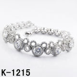 Fashion Sterling Silver Shining CZ Jewellery Bracelet (K-1215)