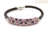 Fashion Bracelet Disco Crystal Tube Leather Bracelet  (SJN005)