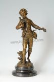 Bronze Paper Boy Sculpture (TPE-281)