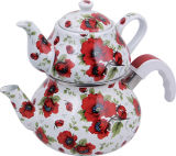 Enamel and Porcelain Teapot Set (Enamel Kettle)  (LFT-0070)