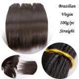 Unprocessed Brazilian Virgin 100g/PC Silk Straight Hair Natural Color Human Hair in Stocking