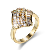 Fashion Costume Jewelry Accessories Gold Plated Baguette Lady Ring