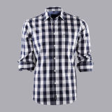 100% Cotton/Check/ Leisure/Men's Long Sleeve Shirt/Men's Shirt
