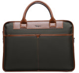 Simple Handy Business Briefcase Nylon Leather Computer Bag (114-114)