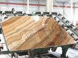 Polished Stone Slab Wooden Yellow Marble
