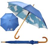 Automatic J Shape Wooden Handle Straight Umbrella