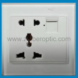 White Glass Multifunction USB Outlet