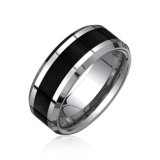 Black Carbon Tungsten Wedding Band Ring