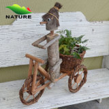 Handmade Craft Wheel Flower Garden Pot &Planter