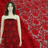 Red 3D Floral Chemical Lace for Dress