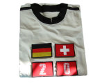 100% Cotton Germany Deutschland Home Team Match Score Record Football T-Shirt (HT-TS-013)