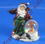 Polyresin Xmas Santa with Deer Waterball 45mm