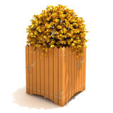PS Plastic Wood Flower Box for Plant Flower in Park/Garden (TEL0391)