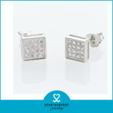 Wholesale Square Silver Earring Jewellery in Stock (E-0010)