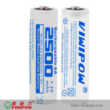 Cylindrical 1.2V 2500mAh Rechargeable Ni-MH Battery (VIP-AA2500)