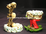 Antique Polyresin Collection Skull Statue (06151)