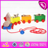 2015 Educational Kids Wooden Pull Line Toy, Funny Play Children Wooden Pull Line Toy, Hot Sale Baby Pull Line Train Toys W05b088