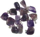 Natural Stone Amethyst Pendant Charm 15-25 Mm Assorted